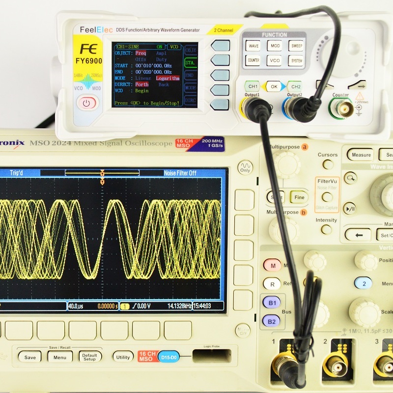 Dual Channel Arbitrary Waveform Function Generator 60Mhz - Feelelec FY6900 Generator Sygnałów Cyfrowych 0-60MHz