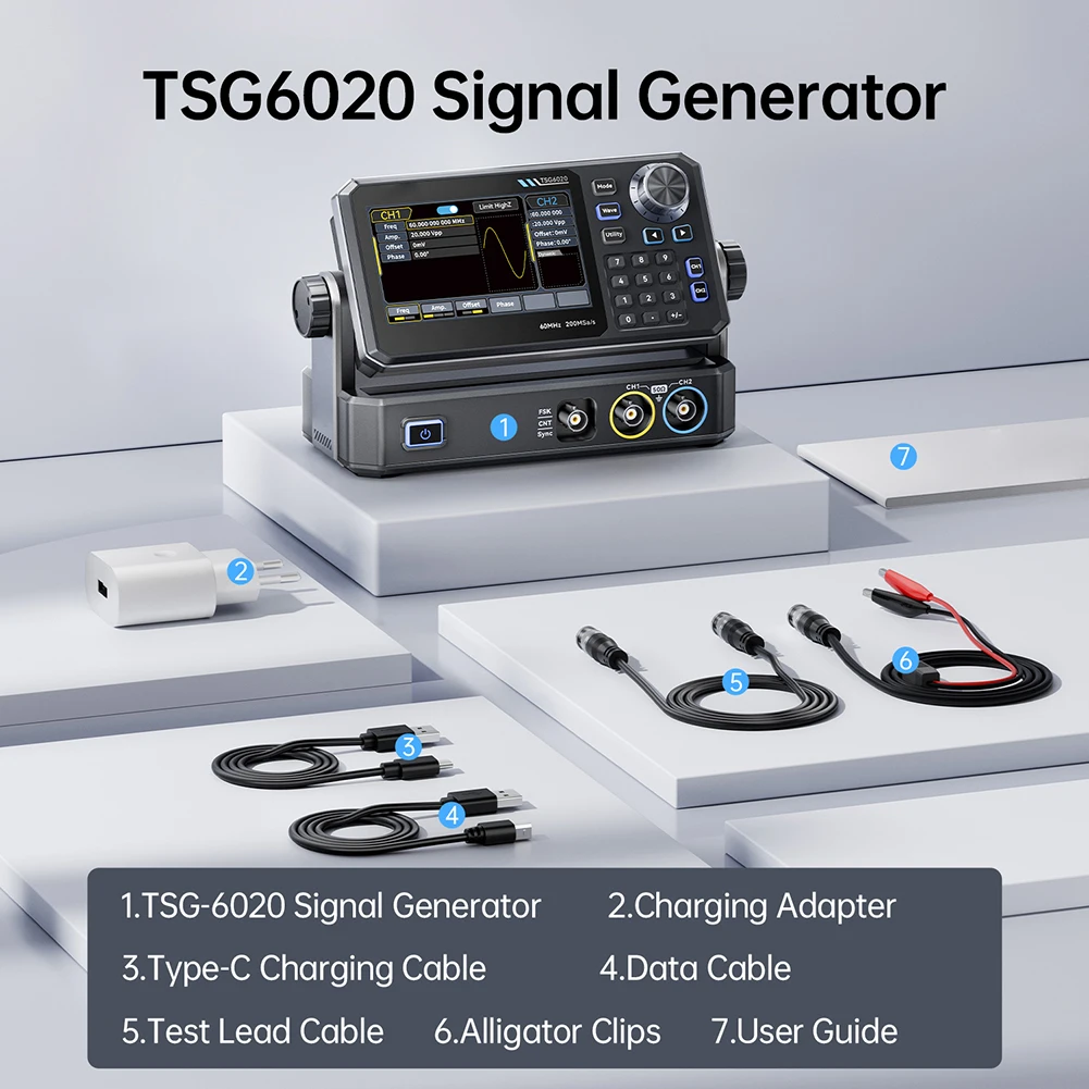 Generator funkcji dwukanałowy  – Dual Channel Arbitrary Waveform Function Generator 60Mhz recenzja i cena