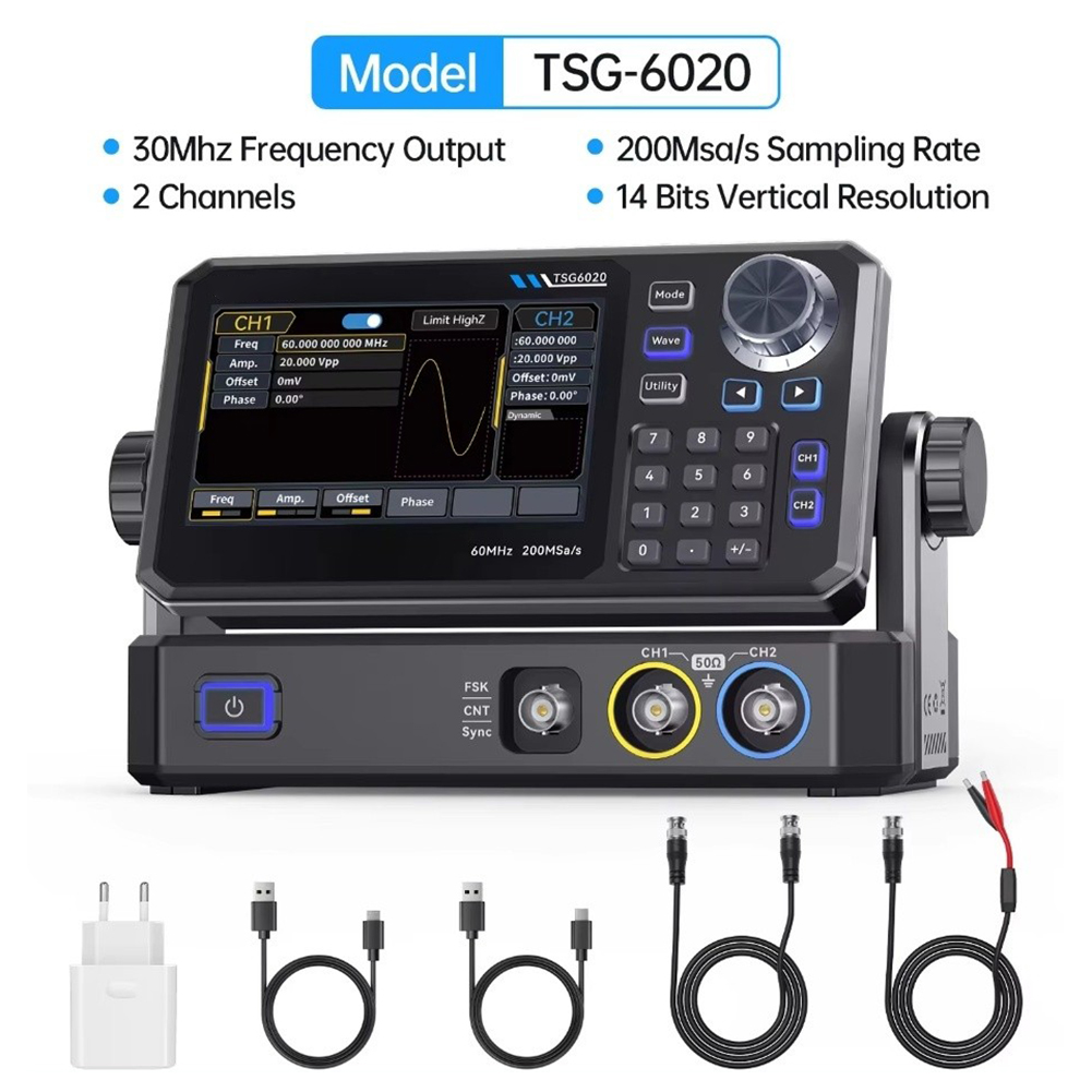 Generator sygnałów funkcyjnych – Dual Channel Arbitrary Waveform Function Generator 60Mhz recenzja i cena